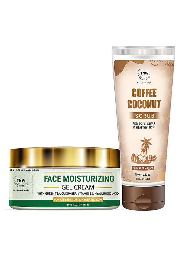 Coffee Coconut Scrub + Face Moisturizing Gel Cream 50gm