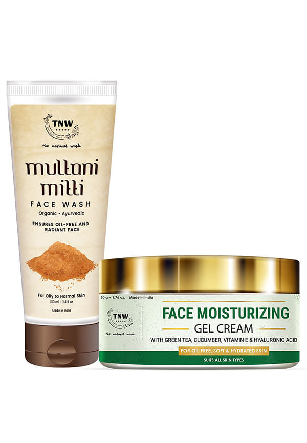 Face Moisturizing Gel Cream 50gm + Multani Mitti Face Wash 100ml Face Moisturizing Gel Cream 50gm + Multani Mitti Face Wash 100ml