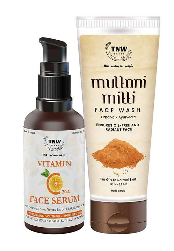 Vitamin C Face Serum 30ml + Multani Mitti Face Wash 100ml Vitamin C Face Serum 30ml + Multani Mitti Face Wash 100ml