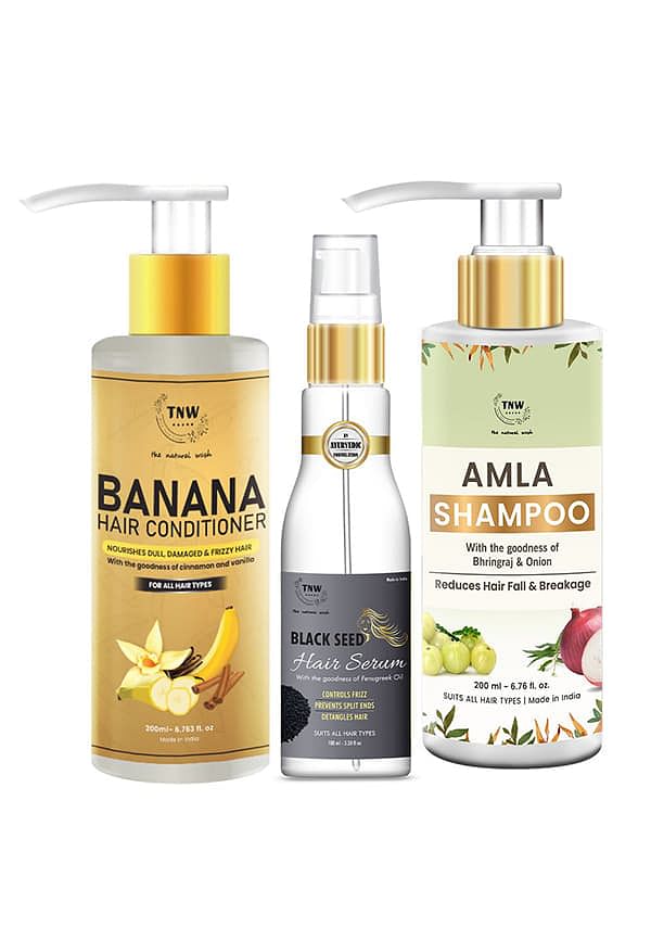Banana Hair Conditioner 200ml + Blackseed Hair Serum 100ml + Tea Tree Shampoo 200ml