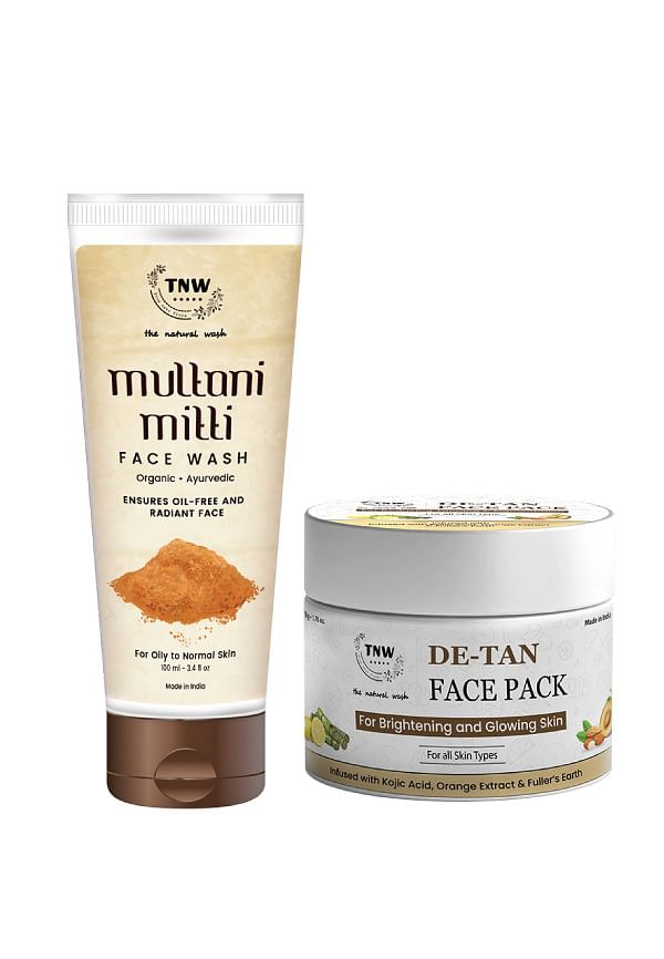 De-Tan Face Pack & Multani Mitti Face Wash with Natural Ingredients