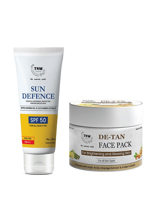 De-Tan Face Pack & Sun Defense for Tanning & Pigmentation | With Sugar Cane Extract & SPF 50