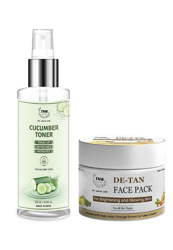 De-Tan Face Pack & Cucumber Toner for Glowing & Refreshing Skin