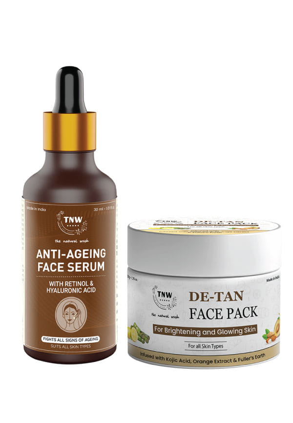 De-Tan Face Pack & Anti-Ageing Face Serum for Tan-Free & Younger-Looking Skin
