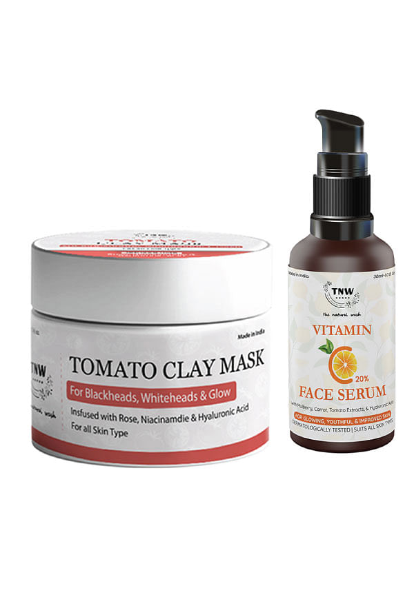 Tomato Clay Mask & Vitamin C Face Serum
