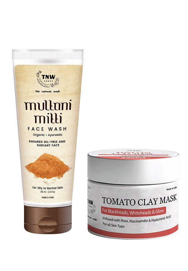 Tomato Clay Mask & Multani Mitti Face Wash with Natural Ingredients