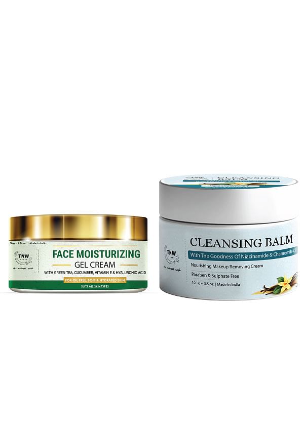 Cleansing Balm and Face Moisturizing Gel Cream for Moisturized Skin