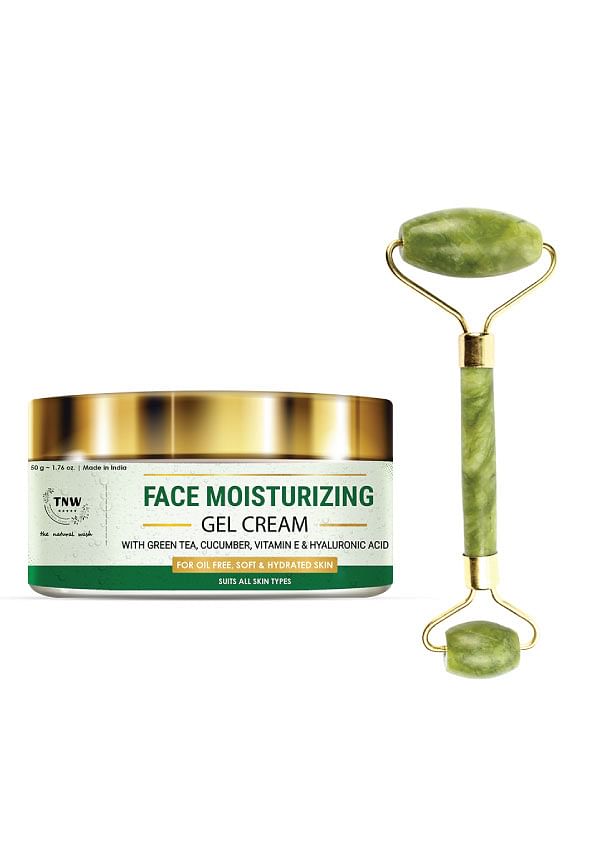 Jade Roller & Face Moisturizing Gel Cream