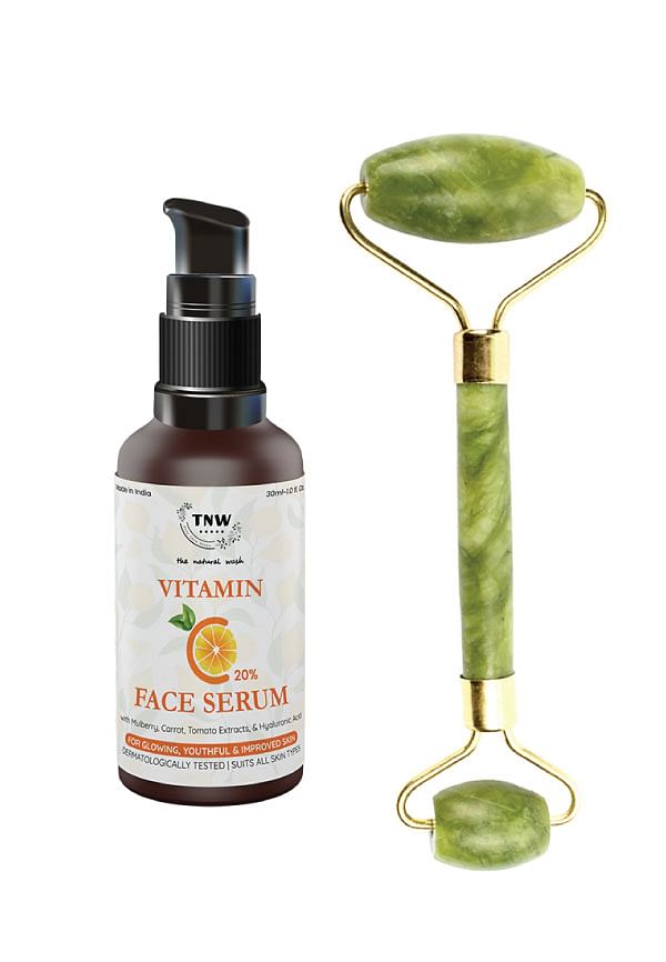 Jade Roller & Vitamin C Face Serum