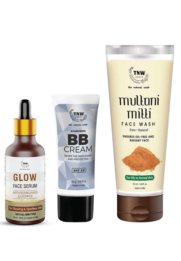 Glow Face Serum, Multani Mitti Face Wash, BB Cream
