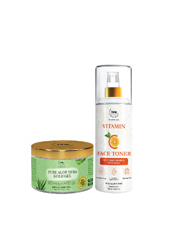 Vitamin C Face Toner & Pure Aloe Vera Gold Gel | For Reducing Pigmentation & Hydrating Skin | Suitable for All Skin Types Vitamin C Face Toner & Pure Aloe Vera Gold Gel | For Reducing Pigmentation & Hydrating Skin | Suitable for All Skin Types