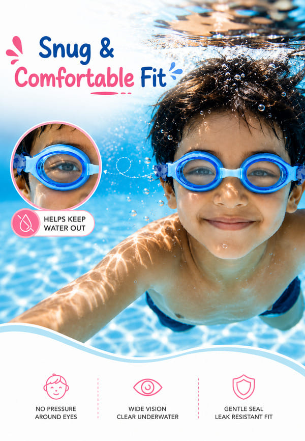 AquaTot Cloth Strap Swimming Goggles – thumbnail 5