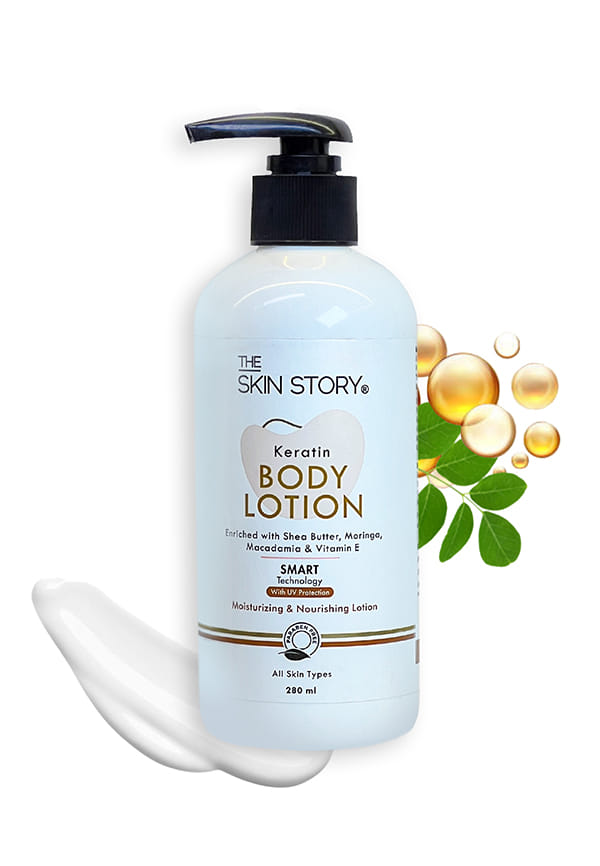 Keratin Body Lotion Moisturizing & Nourishing With UV Protection, Shea Butter, Macadamia Vitamin E