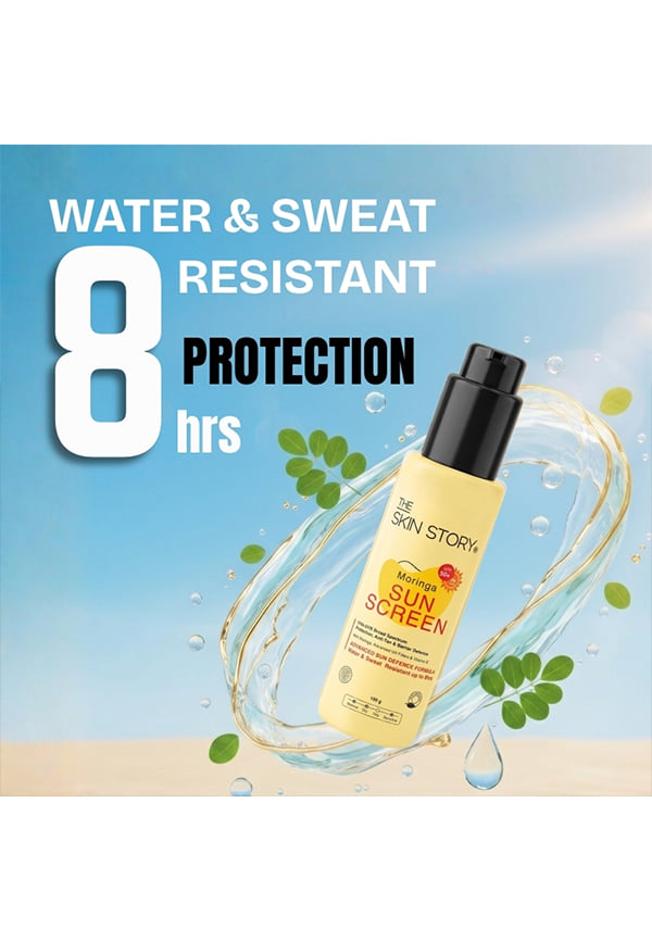 Moringa Sunscreen SPF 50+ PA+++ UVA - UVB Protection, Matte Finished | Normal To Dry Skin – thumbnail 4
