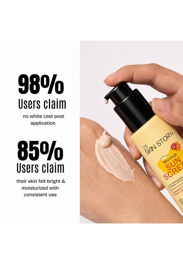Moringa Sunscreen SPF 50+ PA+++ UVA - UVB Protection, Matte Finished | Normal To Dry Skin – thumbnail 7
