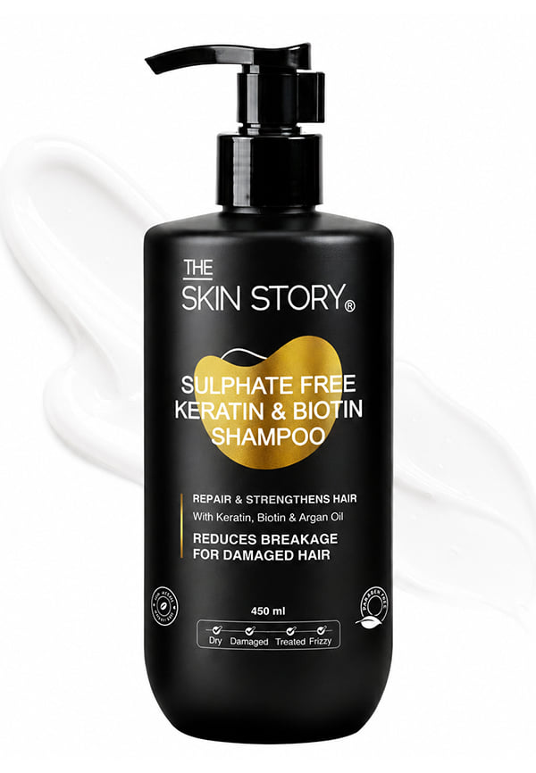 Sulphate Free Keratin Shampoo Enriched With Biotin & Vitamin E | Repairs & Strengthens Hair Sulphate Free Keratin Shampoo Enriched With Biotin & Vitamin E | Repairs & Strengthens Hair