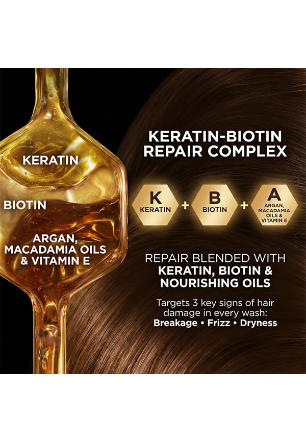 Sulphate Free Keratin Shampoo Enriched With Biotin & Vitamin E | Repairs & Strengthens Hair – thumbnail 4