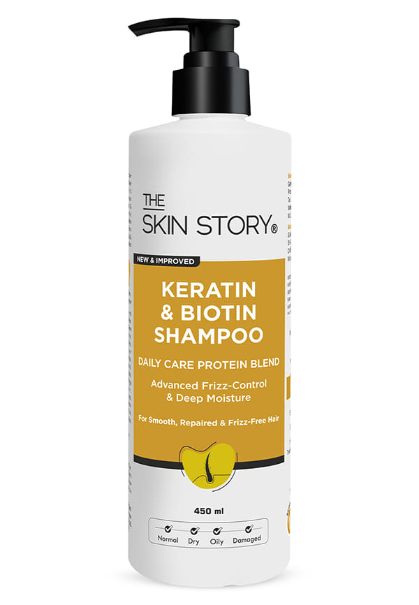 Keratin Shampoo Enriched With Biotin | Instant Anti Frizz & Conditioning Therapy For Daily Hair Care