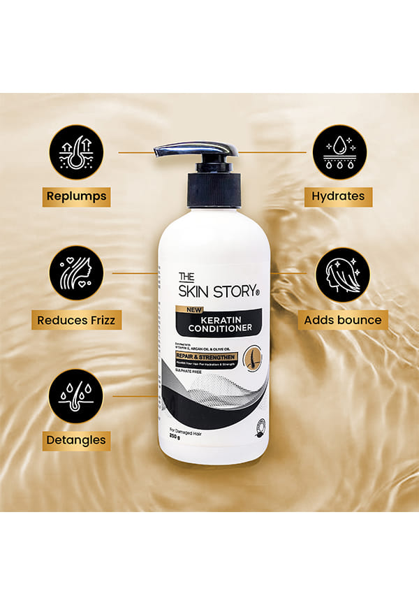 Sulphate Free Keratin Conditioner Enriched With Vitamin E, Argan Oil For Damaged Hair – thumbnail 4