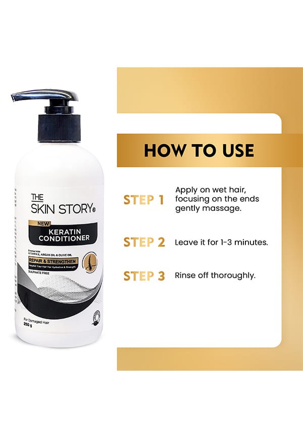 Sulphate Free Keratin Conditioner Enriched With Vitamin E, Argan Oil For Damaged Hair – thumbnail 5