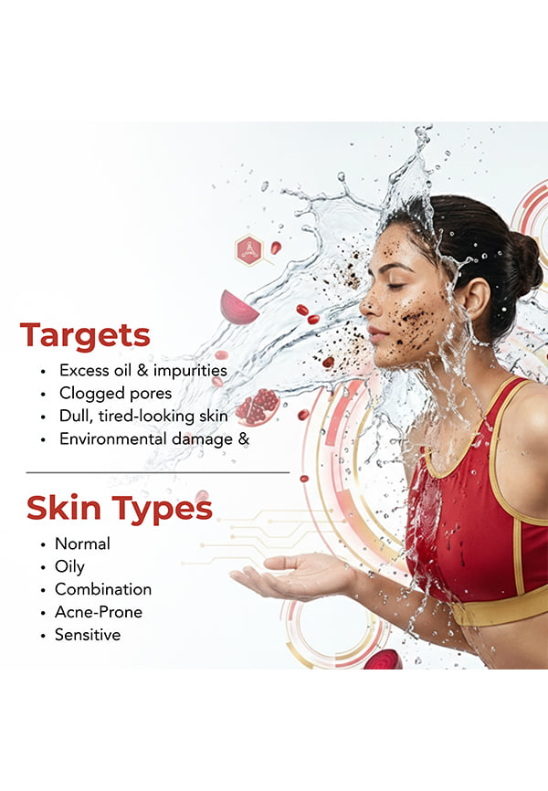 Beetroot & Pomegranate Sulphate Free Foaming Face Wash | Gently Cleanses & Removes Pollutants – thumbnail 3