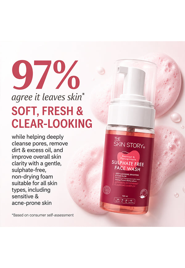 Beetroot & Pomegranate Sulphate Free Foaming Face Wash | Gently Cleanses & Removes Pollutants – thumbnail 4