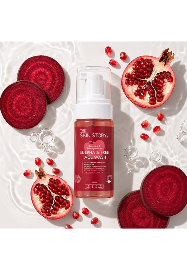 Beetroot & Pomegranate Sulphate Free Foaming Face Wash | Gently Cleanses & Removes Pollutants – thumbnail 6