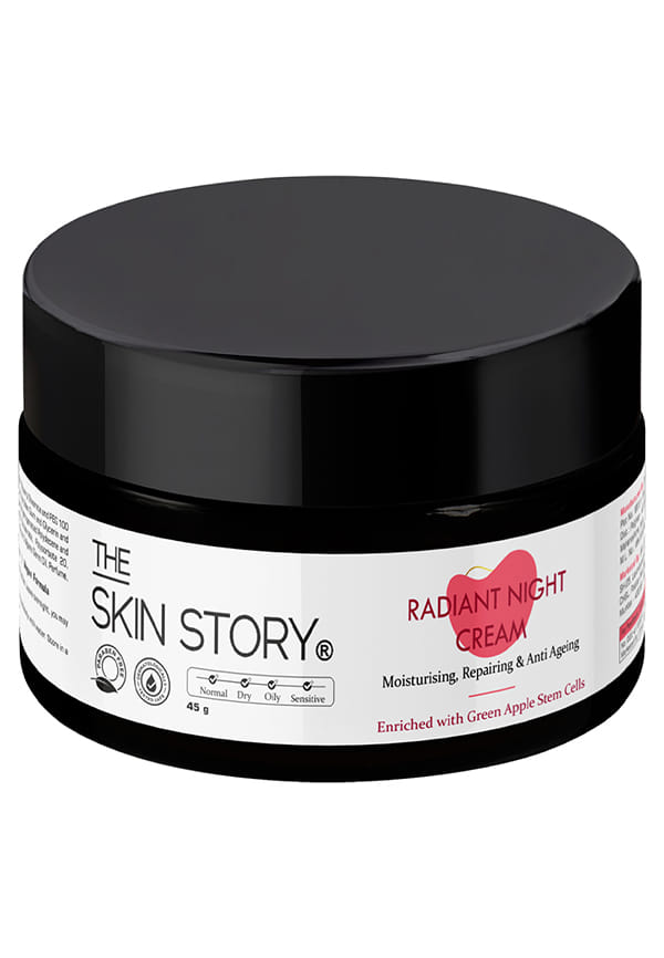 Radiant Night Cream Enriched With Green Apple Stem Cells For Anti Aging | Repairs & Moisturizes Skin