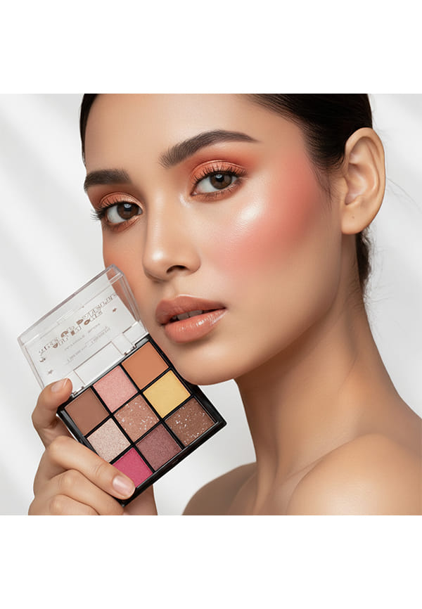Travel All In One Makeup Kit 9 Eyeshadow + 2 Blusher + 1 Highlighter – thumbnail 2