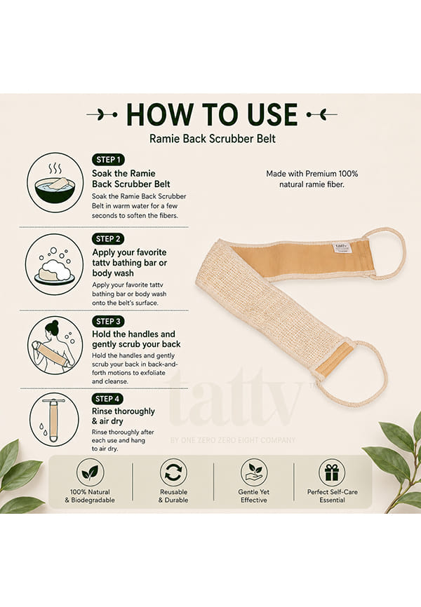 Back Scrub Belt - Ramie Fiber – thumbnail 4