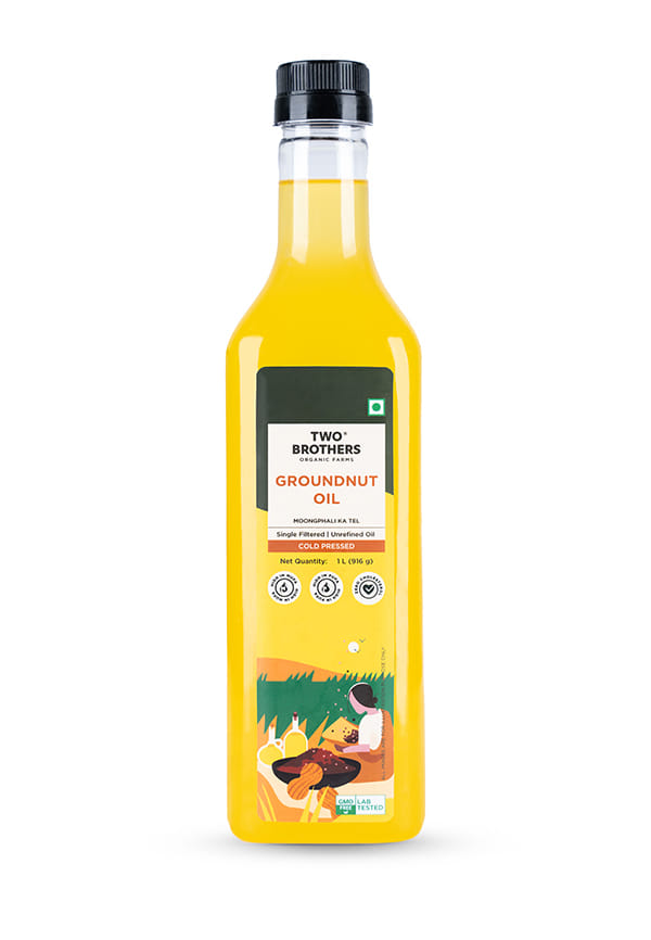 Two Brothers Woodpressed Groundnut Oil Single-Filtered(Bottle)