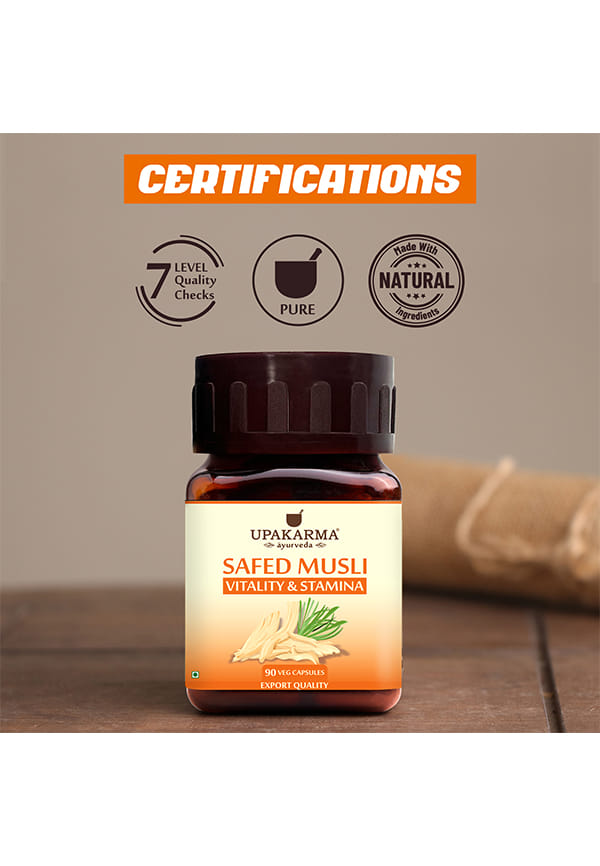 Ayurveda Pure Herbs Safed Musli Capsules Natural and Powerful Strength, Stamina, and Immunity Booster, 500 mg – thumbnail 8