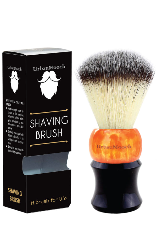 Premium Orange & Black Resin Shaving Brush