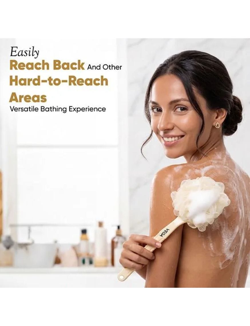 Luxury Dual Bath Brush | Long Handle Double-Sided Body Brush – thumbnail 3
