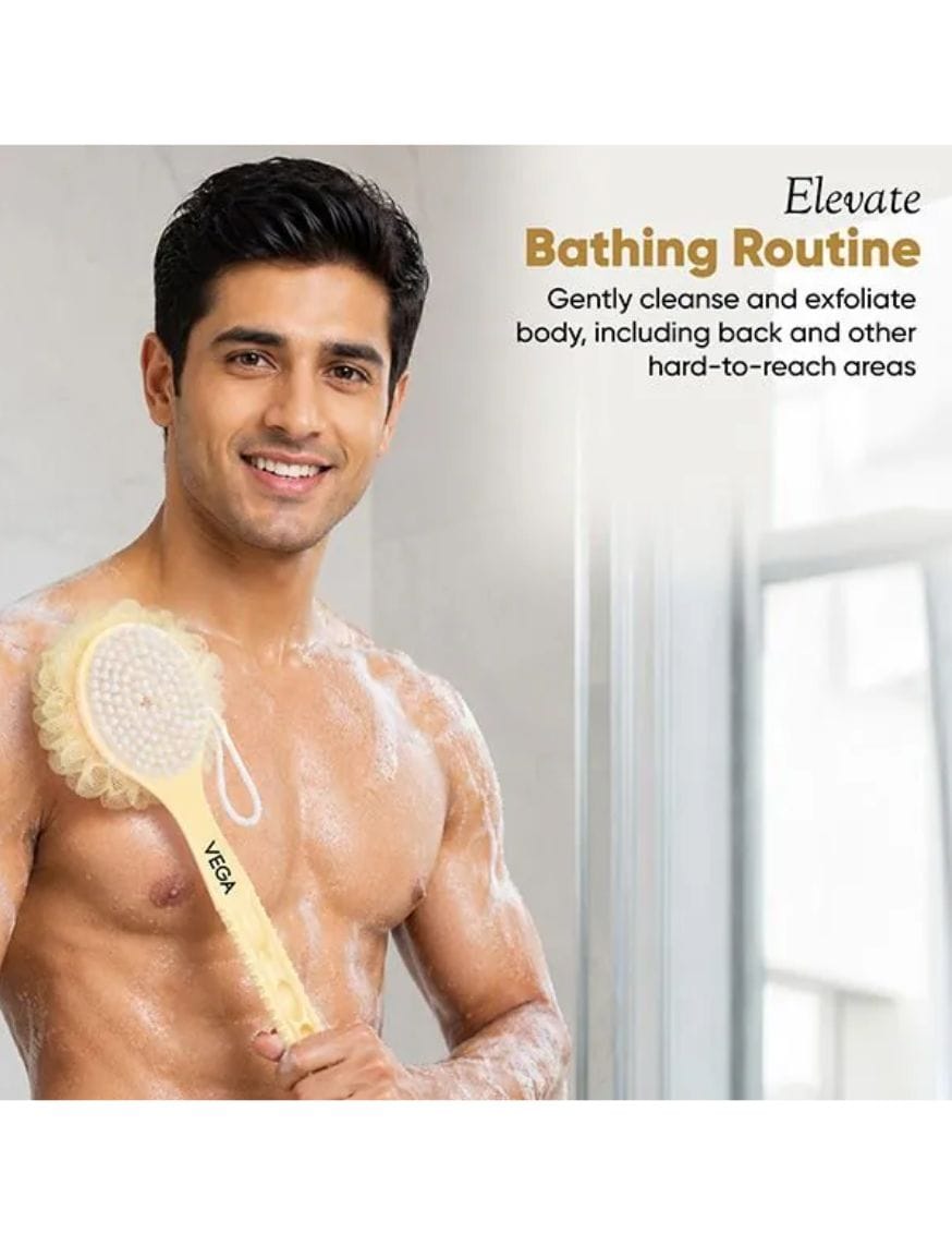 Luxury Dual Bath Brush | Long Handle Double-Sided Body Brush – thumbnail 4