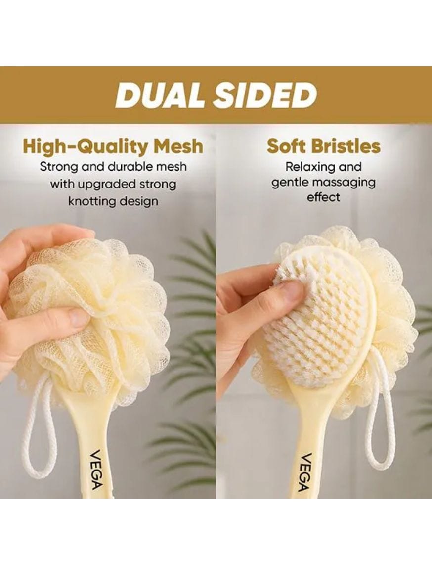 Luxury Dual Bath Brush | Long Handle Double-Sided Body Brush – thumbnail 5