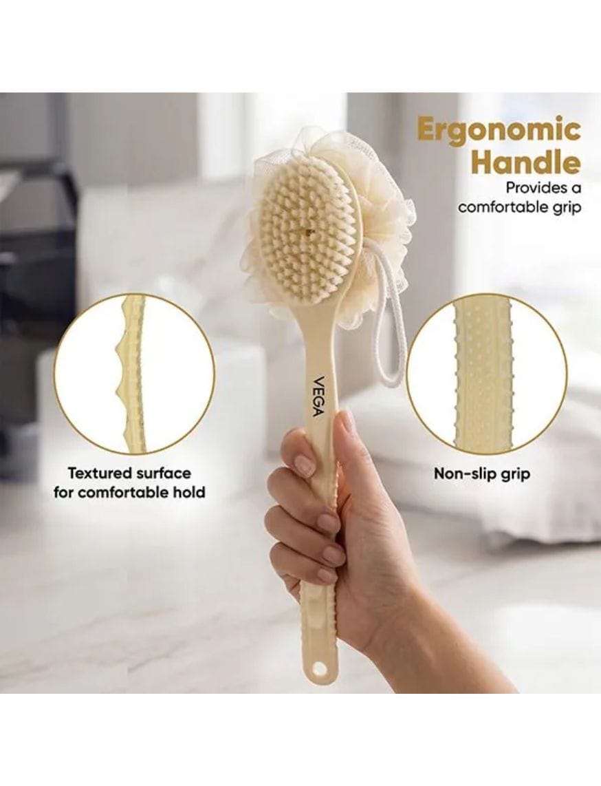 Luxury Dual Bath Brush | Long Handle Double-Sided Body Brush – thumbnail 6