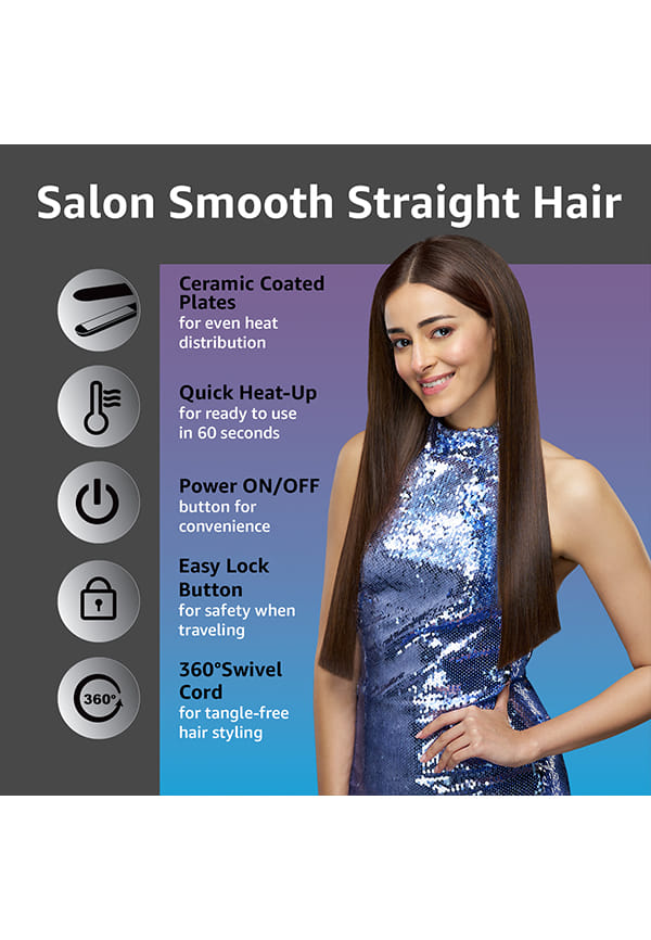 Adore Hair Straightener with Ceramic Plates & Quick Heat-Up – thumbnail 2