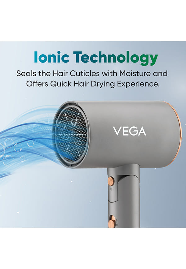 Ionic 1200-1400W Hair Dryer with Ionic Tech & Cool Shot, 2 Heat/Speed, Foldable – thumbnail 3
