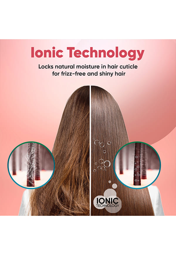 Black Shine Hair Straightener Brush, Ionic & ThermoProtect, 16 Temp Settings – thumbnail 4