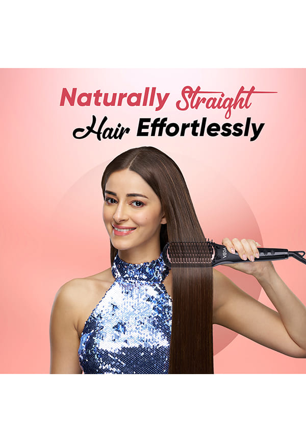 Black Shine Hair Straightener Brush, Ionic & ThermoProtect, 16 Temp Settings – thumbnail 6