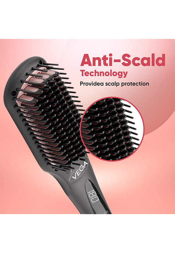 Black Shine Hair Straightener Brush, Ionic & ThermoProtect, 16 Temp Settings – thumbnail 7