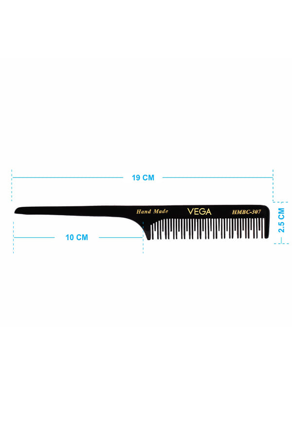 Handmade Hair Combfor Men and Women, Black, (HMBC-307) – thumbnail 3