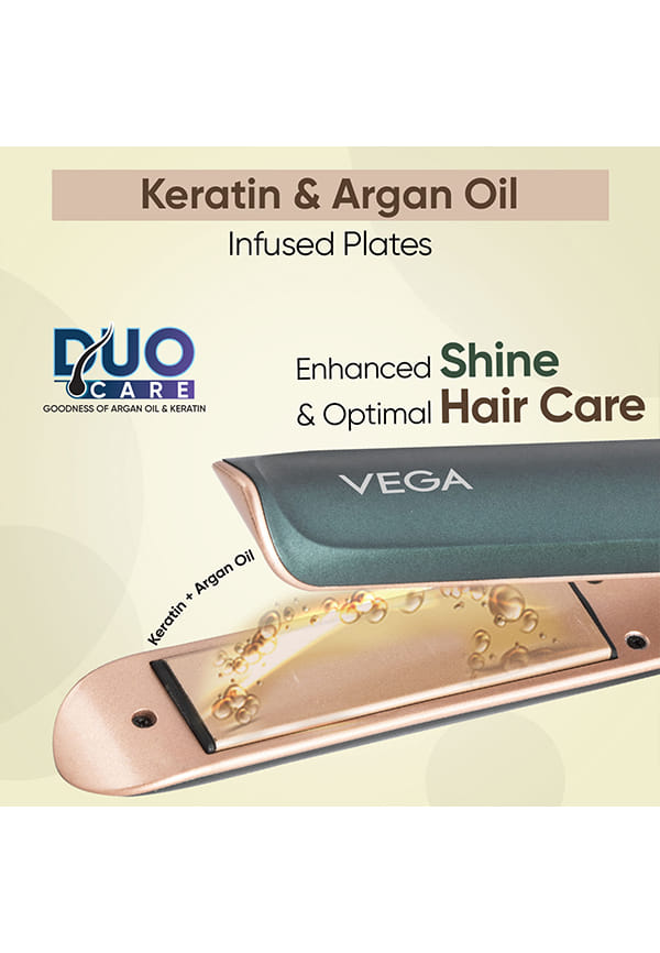 Diva-Glam Hair Straightener with Keratin & Argan Oil Ceramic Plates, Quick Heat-up – thumbnail 4