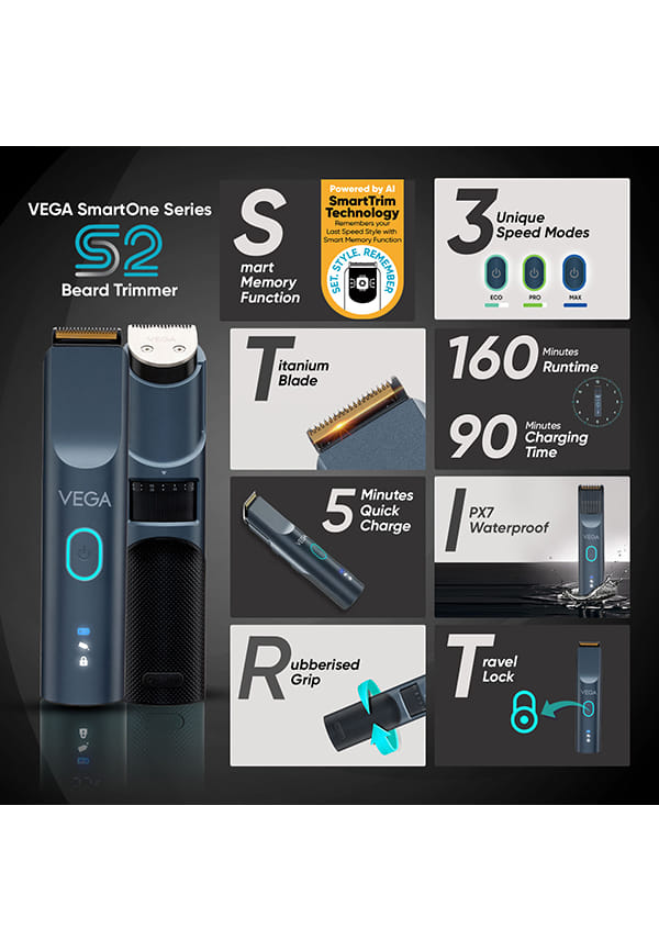 SmartOne S2 Trimmer with AI SmartTrim, 160min Runtime, USB-C, IPX7 Waterproof & 40 Length Settings, 3 Speed Modes – thumbnail 2