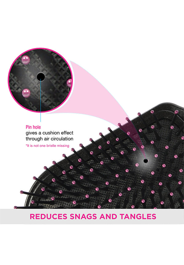Vega Cushioned Hair Brush (India's No.1* Hair Brush Brand) with Cleaning Comb for Men and Women (E18-CB) – thumbnail 4