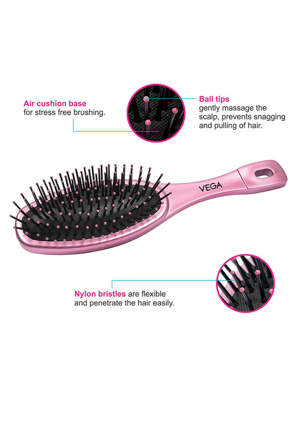 Cushioned Hair Brushfor Men & Women, All Hair Types (R1-CB) – thumbnail 4
