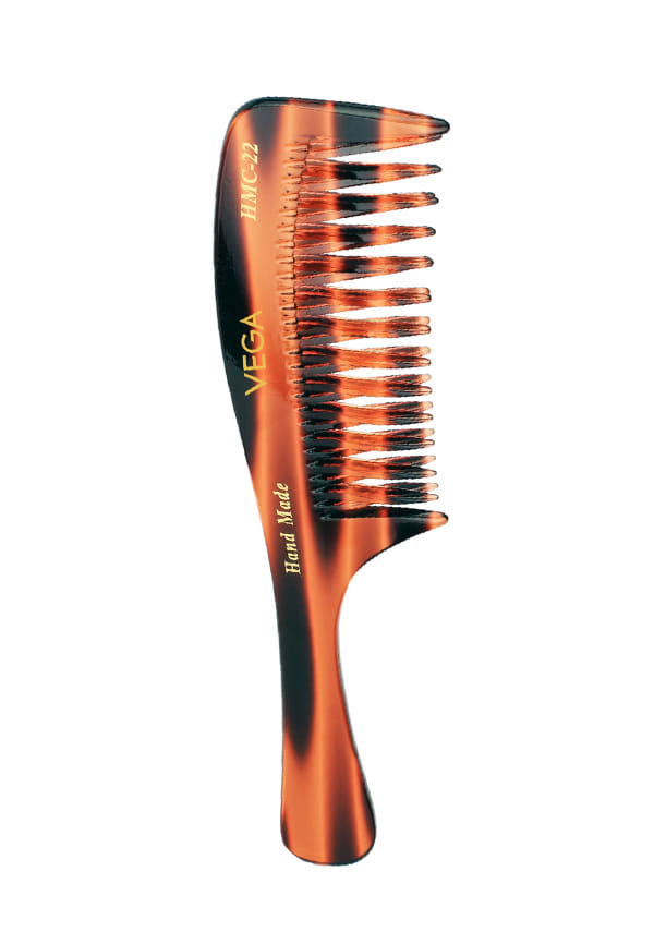 Vega Handcrafted De-Tangling Hair Comb made with Cellulose Acetate (HMC-22)