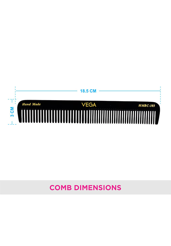Dressing Hair Comb for Men and Women Handmade,Black (HMBC-103) – thumbnail 2