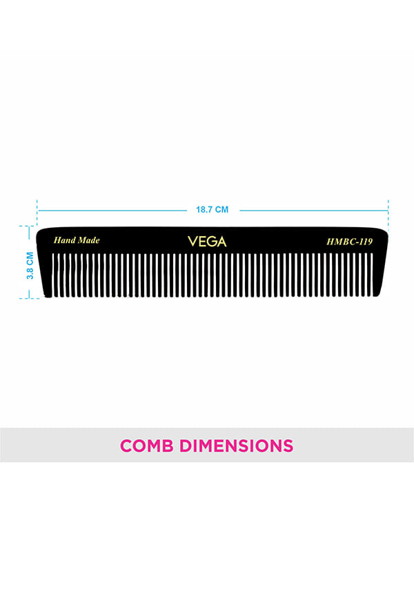 Dressing Hair Comb, Blackfor Men and Women, Handmade, (HMBC-119) – thumbnail 2